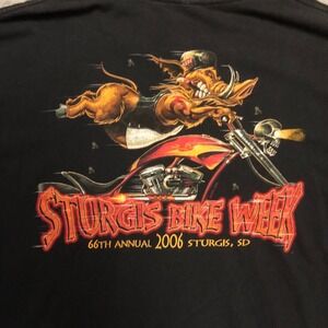 Vtg 2006 Sturgis Bike Week Hog T Shirt 66th South Dakota Biker Graphic XL Black